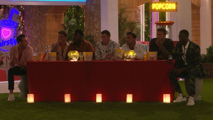 The male Islanders as seen during the Movie Night challenge