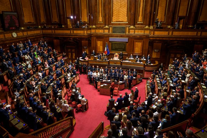 Vista general del parlamento italiano este miércoles durante el debate.