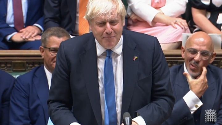 Boris Johnson at his last PMQs