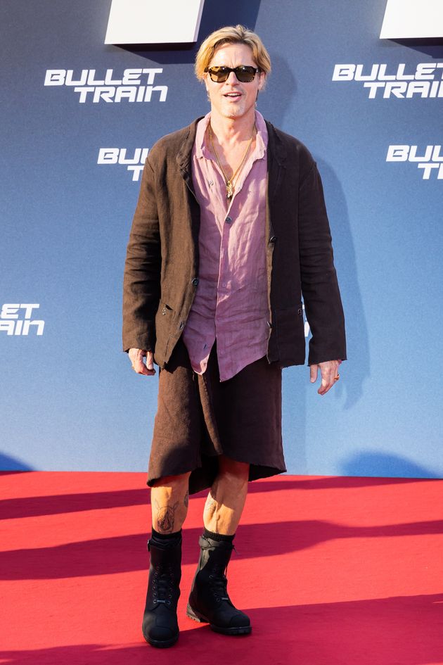 Even Brad Pitt has succumbed to the skirt trend