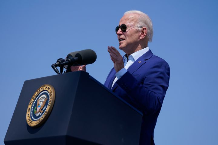 President Joe Biden speaks about climate change and clean energy at Brayton Power Station on Wednesday in Somerset, Massachusetts.