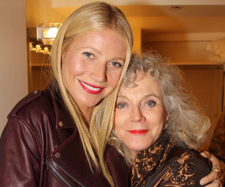Gwyneth Paltrow and her mother, Blythe Danner, pose backstage during the opening night of "The Country House" on Broadway on Oct. 2, 2014, in New York City.
