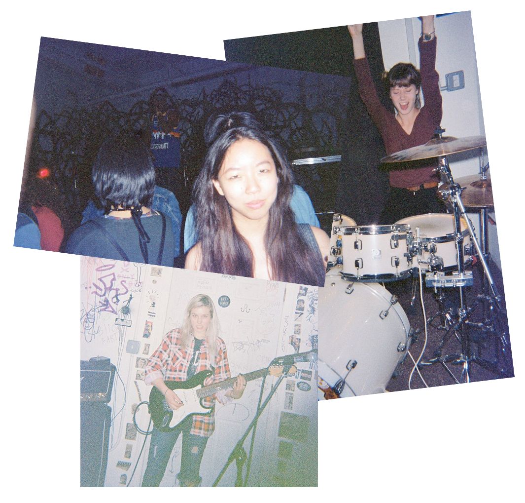 The author (top left) and her Debbie Downer Disco bandmates in Brooklyn, New York. 