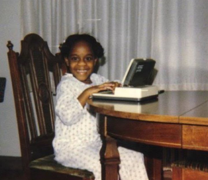 The author at 4 years old with her Whiz Kid computer. "I developed a love of technology early in life," she writes.