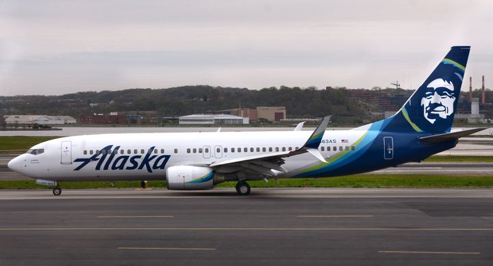 An Alaska Airlines Boeing 737 jet. A fight between two crew members on an Alaska flight caused the plane to return to Dulles this week.