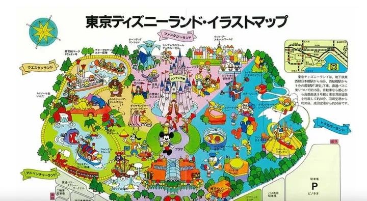 東京ディズニーランド開園当初（1983年）のエリアマップ