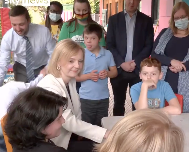 Liz Truss meeting children as part of her campaign to be the next prime minister