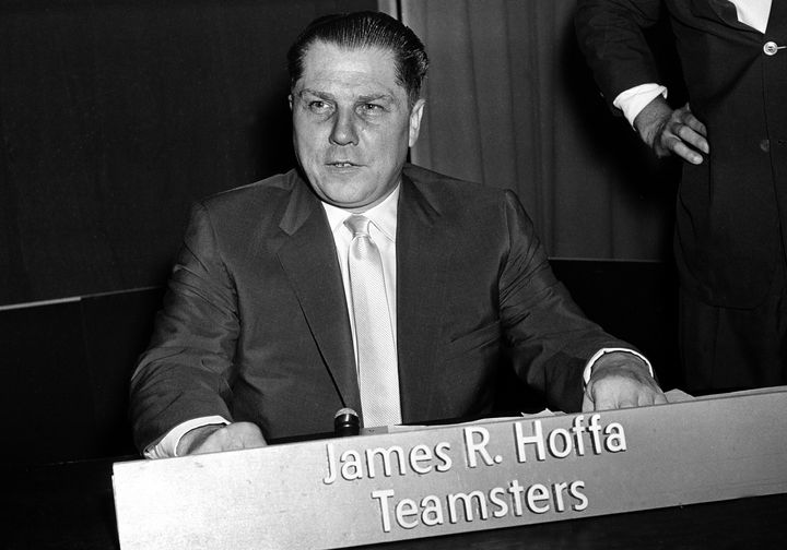 Teamsters Union president Jimmy Hoffa is seen in Washington on July 26, 1959. The FBI found no evidence of the missing boss Jimmy Hoffa during a search of land under a New Jersey bridge, a spokeswoman said July 21, 2022. The decades-long mystery turned last year to land next to a former landfill under the Pulaski Skyway in Jersey City. 
