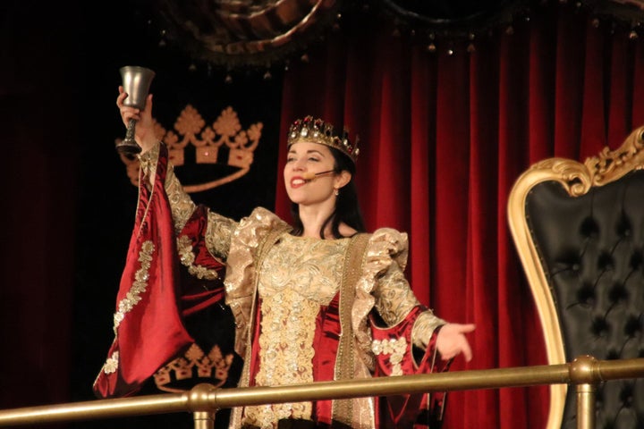 Erin Zapcic as the queen at Medieval Times. Zapcic works at the California castle where worker are trying to unionize.