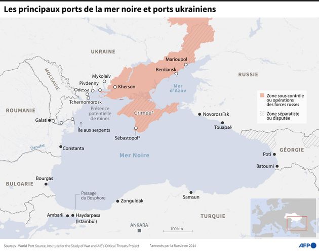Principaux ports d'Ukraine.