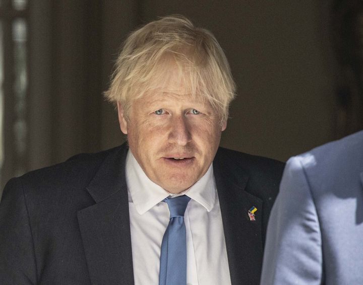 Boris Johnson leaves 10 Downing Street for his final prime minister's questions last Wednesday.