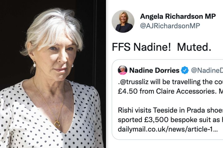 Nadine Dorries [L] and Angela Richardson's Tweet
