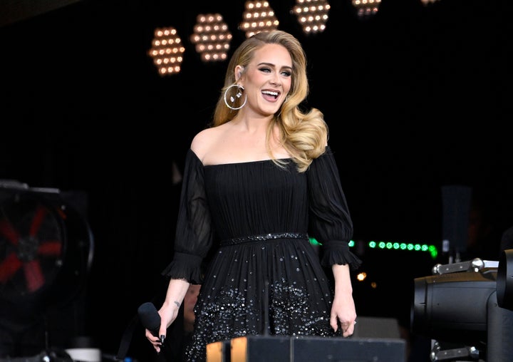 Adele performs on stage as American Express present BST Hyde Park in Hyde Park on July 2 in London. 