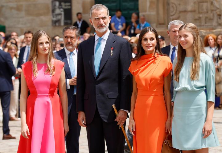 La familia real, en Santiago.