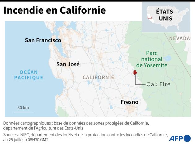 L'incendie Oak Fire en Californie, au 25 juillet 2022.