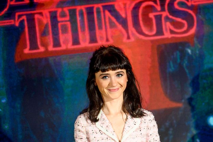 Natalia Dyer attends Stranger Things 4 Season press conference.