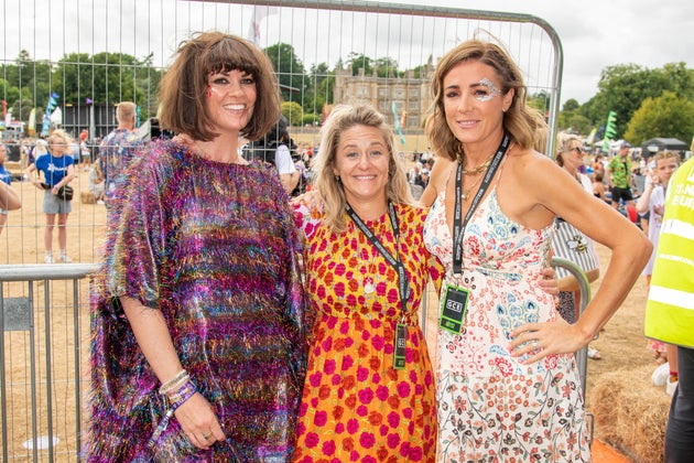 Dawn O’Porter, Jody Flack and Natalie Pinkham at Flackstock 