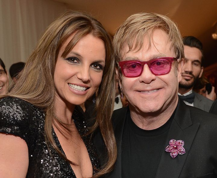 Britney Spears and Sir Elton John pictured together in 2013. 