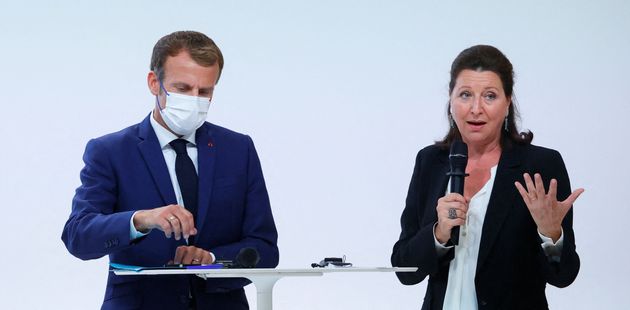 Emmanuel Macron et Agnès Buzyn, alors Ministre de la Santé, le 21 septembre 2019.