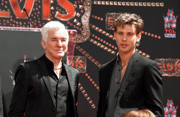 Baz Luhrmann and Austin Butler at the Elvis premiere in June