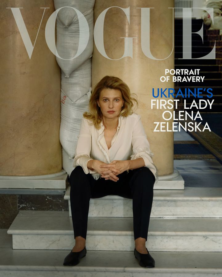 Ukraine’s First Lady Olena Zelenska in Vogue. 