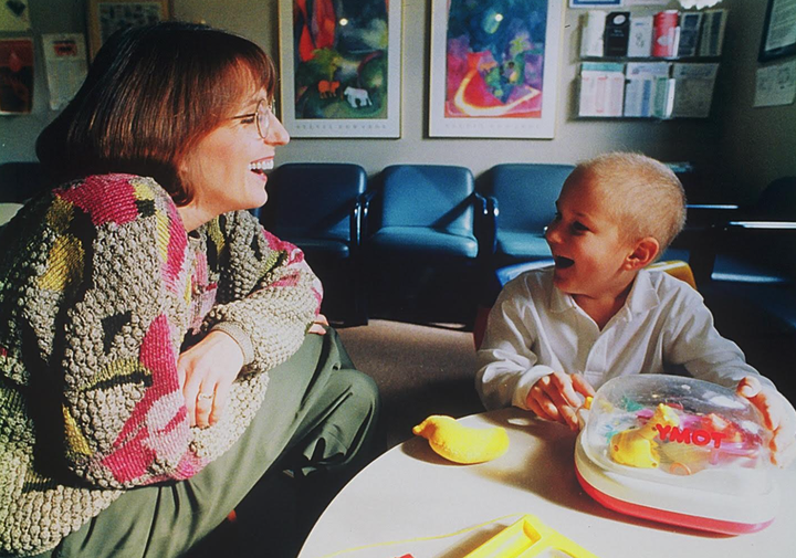 The author with Brennan in the hospital.