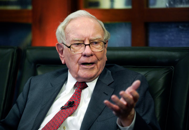 In this May 7, 2018 file photo, Berkshire Hathaway Chairman and CEO Warren Buffett speaks during an interview in Omaha, Neb. (AP Photo/Nati Harnik, file)