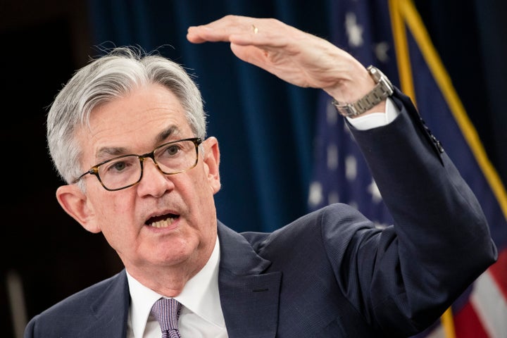 Federal Reserve Board Chairman Jerome Powell speaks during a news conference after a Federal Open Market Committee meeting on January 29, 2020 in Washington, DC.