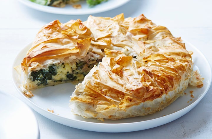 Greek feta is ideal in spanakopita, seen here.