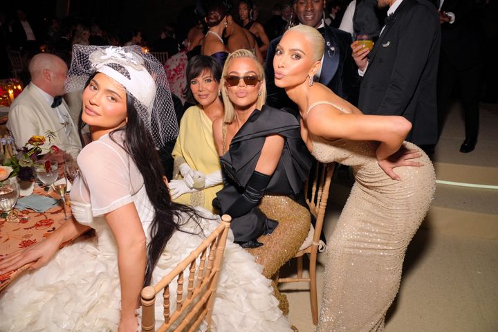Kylie Jenner, Kris Jenner, Khloé Kardashian and Kim Kardashian at the 2022 Met Gala Celebrating "In America: An Anthology of Fashion" at The Metropolitan Museum of Art in New York City.