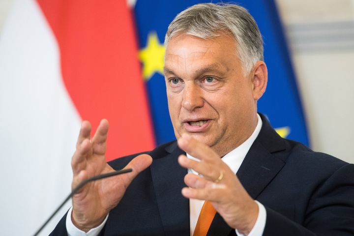Hungarian Prime Minister Viktor Orban speaks at a press conference in Vienna, Austria on July 28, 2022.