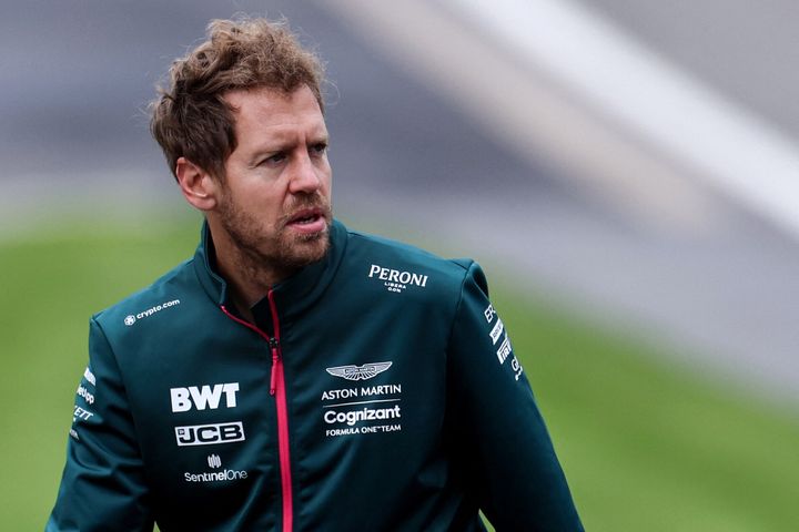 Vettel walks along the Spa-Francorchamps circuit in Spa during previews, ahead of the F1 2021 Belgian Grand Prix on August 26, 2021.