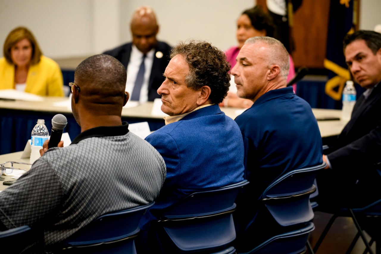 Levin listens to comments by United Auto Workers representatives during a panel discussion about microchip legislation on Friday. Levin said he finds the de-industrialization "maddening."