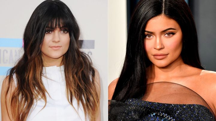 Kylie Jenner in 2013 and in 2020.