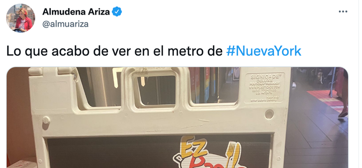 El tuit viral de Almudena Ariza.