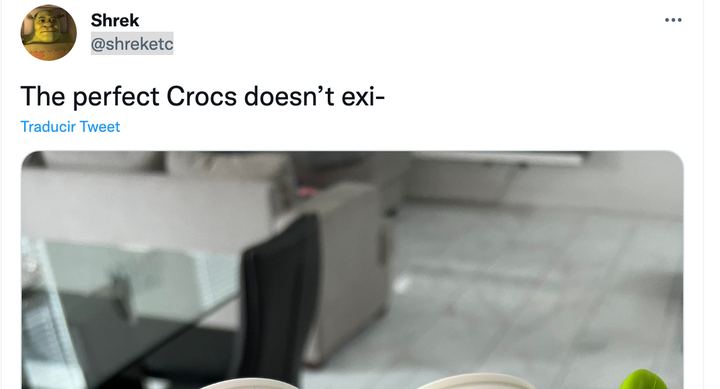Los crocs de Shrek que arrasan en Twitter.