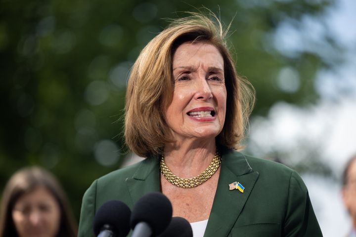 House Speaker Nancy Pelosi (D-Calif.) speaks astatine  a property   league  successful  Washington connected  July 28, 2022. 