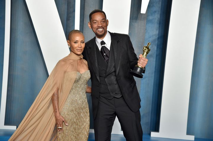 Will Smith and Jada Pinkett Smith attend the 2022 Vanity Fair Oscar Party -- just after Smith slapped comedian Chris Rock -- on March 27 in Beverly Hills.