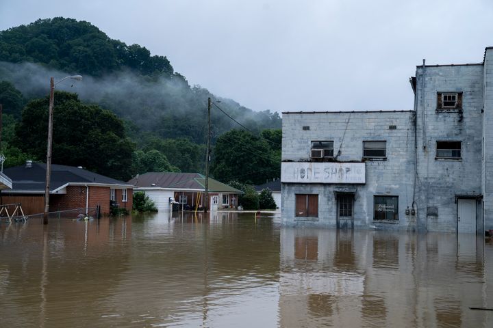 Floods engulf downtown Jackson, Kentucky, on July 29.