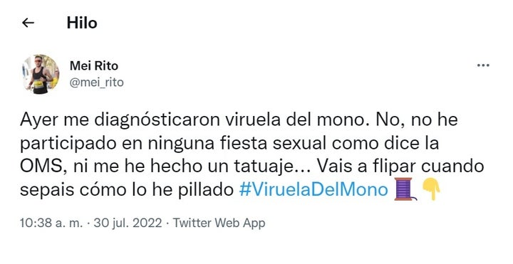 El tuit del usuario Mei Rito.