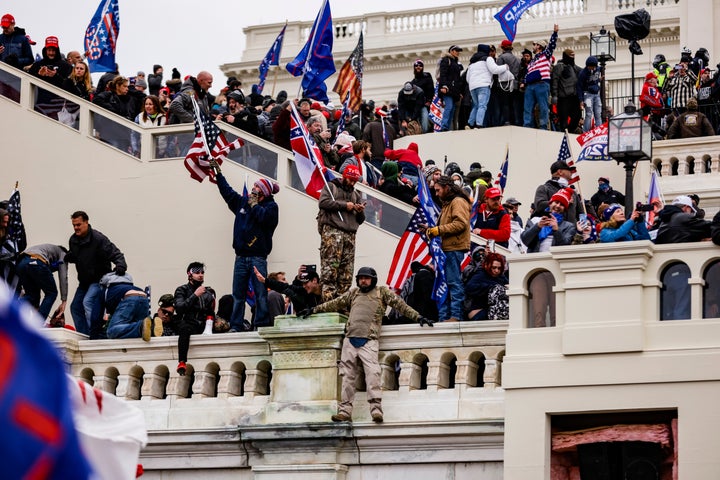 Donald Trump supporters storm the U.S. Capitol on Jan. 6, 2021, after Trump claimed the election was stolen.