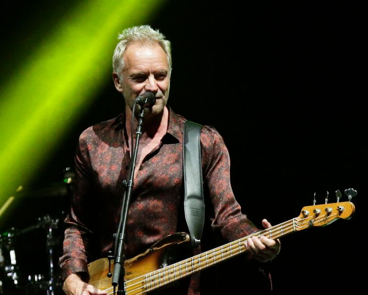 Sting performs during a concert with singer Shaggy in Panama City in 2018.