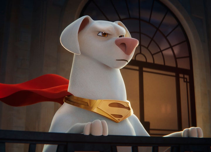 Dwayne Johnson voices Krypto in "DC League of Super Pets." (Warner Bros. Pictures via AP)