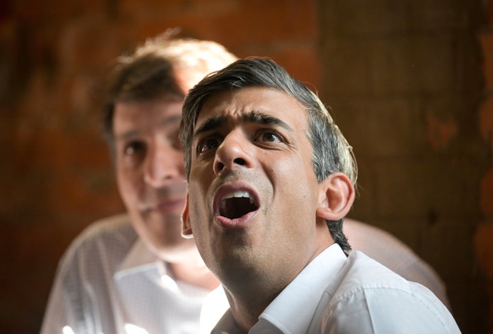 Rishi Sunak at the Bishops Mill pub in Salisbury watching the UEFA Women's Euro 2022 final.