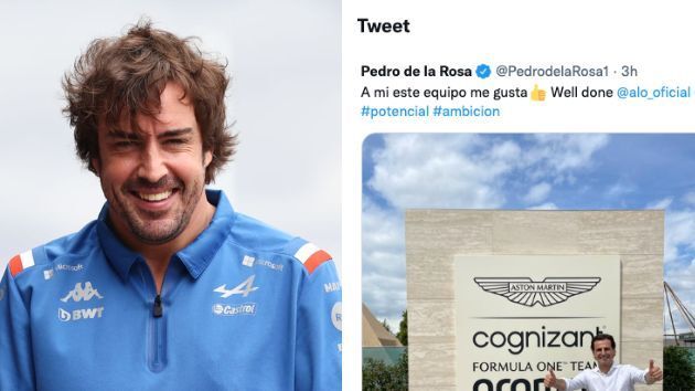 Fernando Alonso y el tuit de Pedro Martínez de la Rosa.