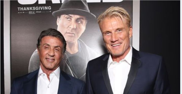 Stallone (left) and Dolph Lundgren in 2015.