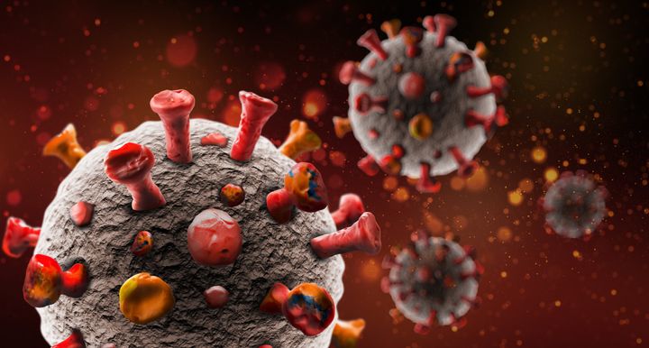 Viral Infection. Virus Close-up. Microbiology And Virology Concept - 3d.