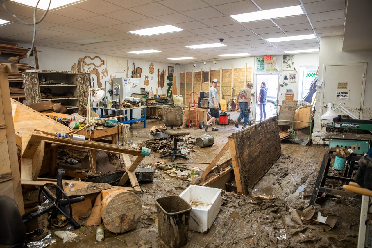 The Appalachian School of Luthiery studio in Hindman, Kentucky, was flooded Thursday night. Luthiery is the practice of creating or repairing stringed instruments.