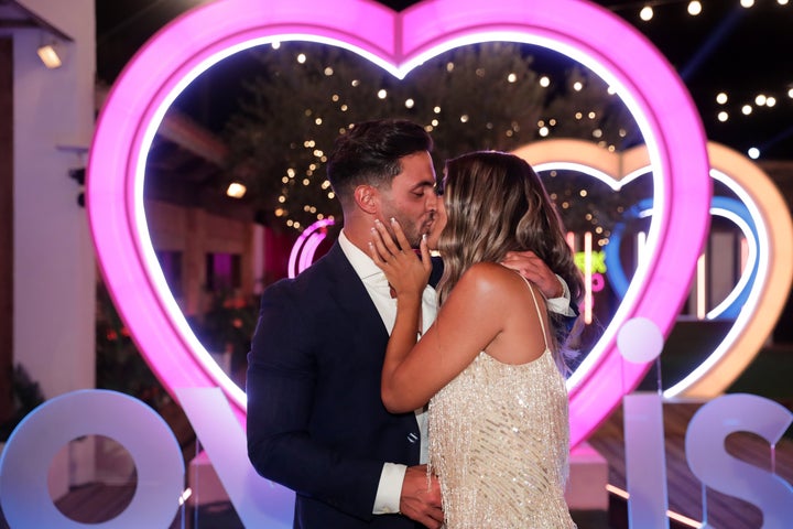 Love Island victors Davide and Ekin-Su celebrate their win