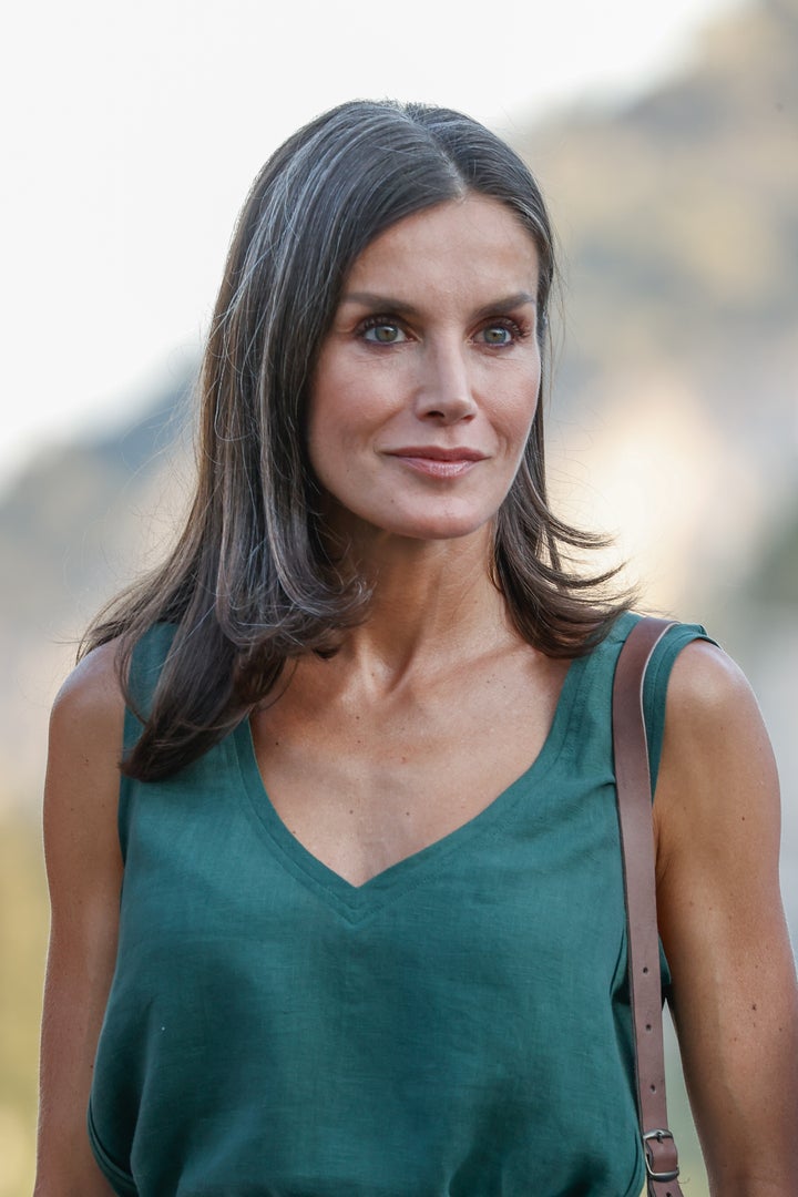 La reina Letizia, en la visita a la Cartuja de Valdemossa en Mallorca este lunes.